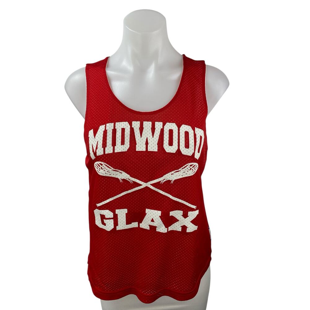 Warrior Women's Red Midwood Glax Lacrosse Sleeveless Crew Neck Tank Jersey Top M